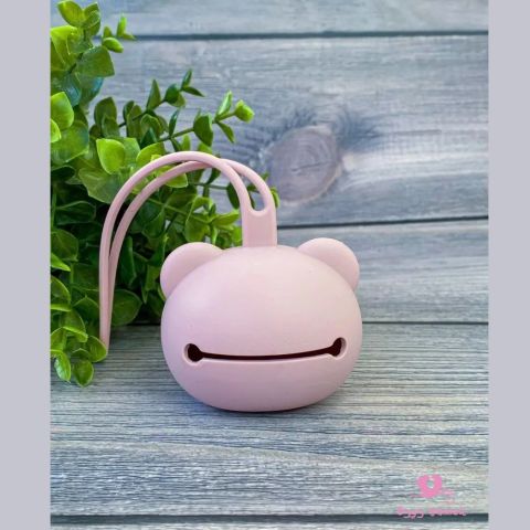 Силиконовый контейнер для соски, розовый