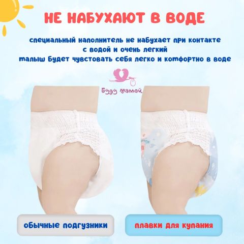 Подгузники-трусики для плавания, М