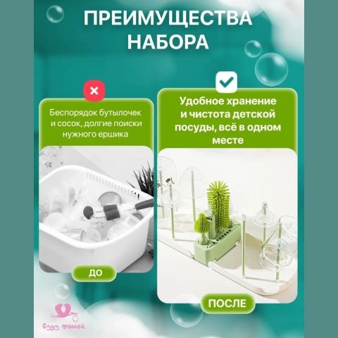 Набор ершиков + сушилка WAI, 5в1