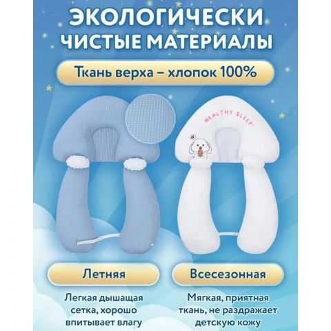 Подушка анатомическая для новорожденных💤❤️, голубая