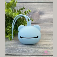 Силиконовый контейнер для соски, голубой