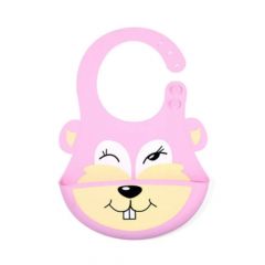 Слюнявчик Розовая Белка с карманом