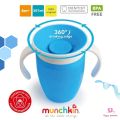 Munchkin детский поильник непроливайка MIRACLE 360 с ручками 207 мл. с 6 мес., голубой